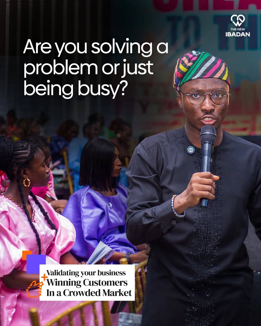 Samuel Adegboyega addressing an audience