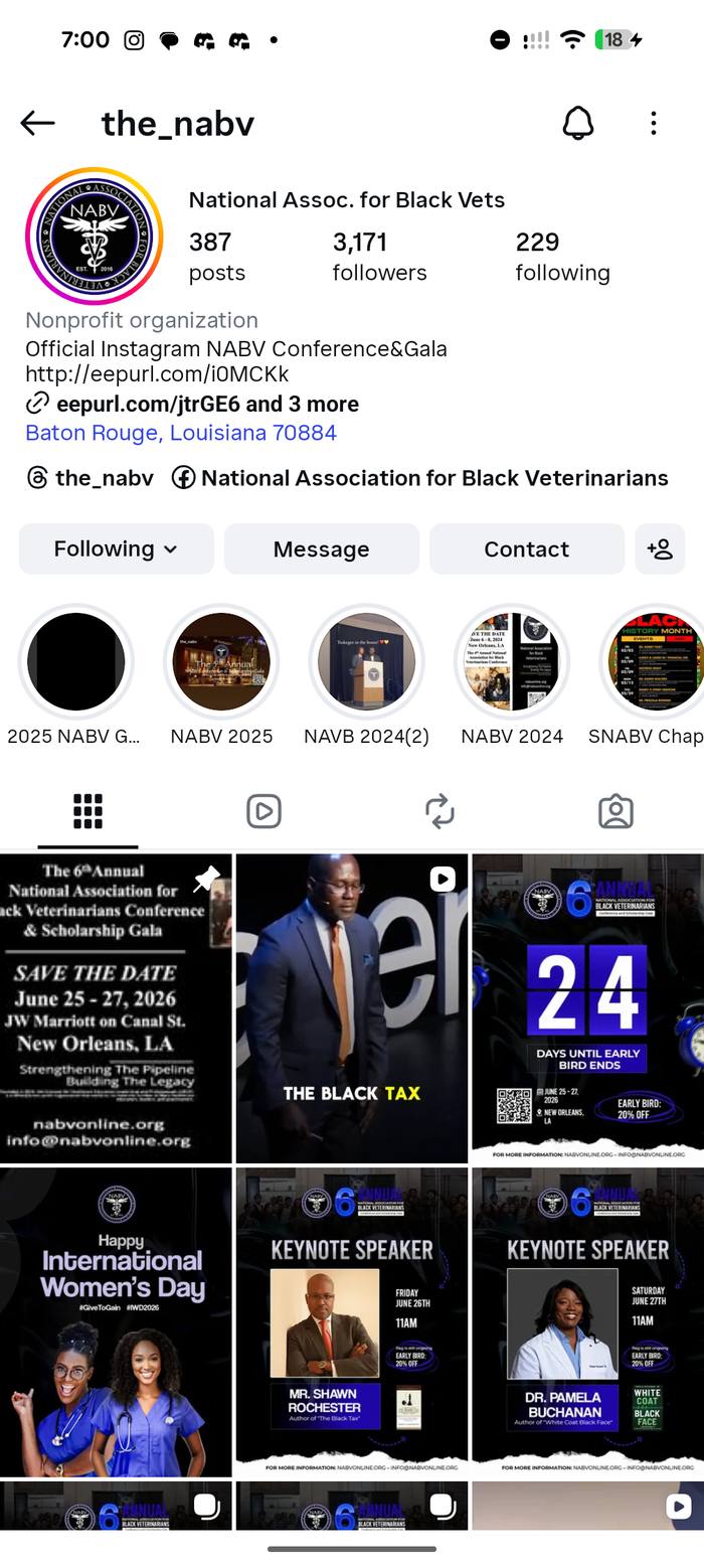 Natl. Assoc. for Black Veterinarians